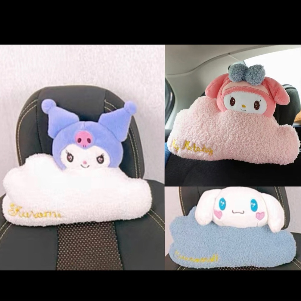 Kuromi/Melody on Cloud Plush Car Headrest Pillow